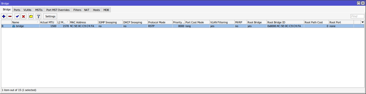 Bridge créé avec succès