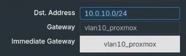 Exemple de route VLAN 10
