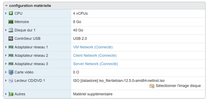 confiugration materielle de Nessus
