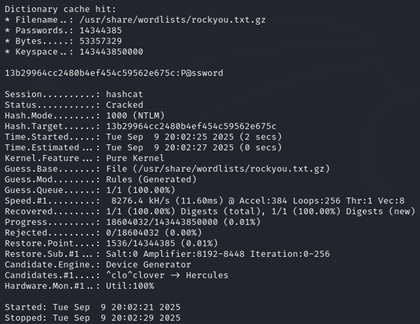 mot de passe Administrateur de domaine cracké