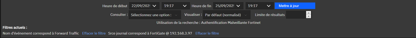 création d'une règle concernant les connexions malveillantes vers Fortinet